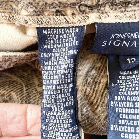 JONES NEW YORK Signature Corduroy Pants Jeans Women Size 12 Paisley - Picture 10 of 10